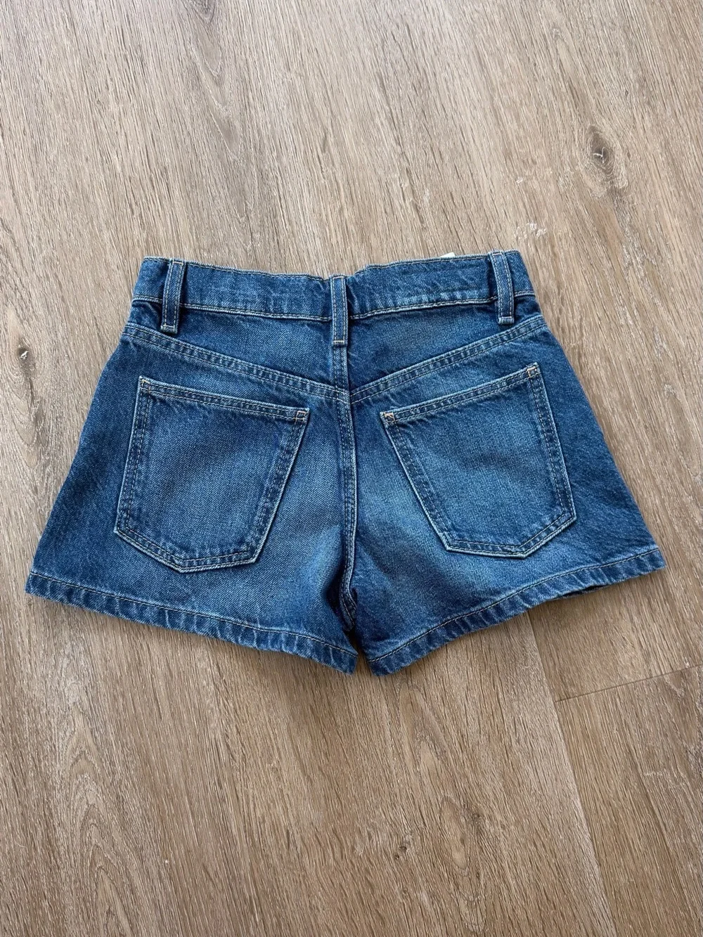 Zara Blue Denim Shorts with Silver Crystal Details
